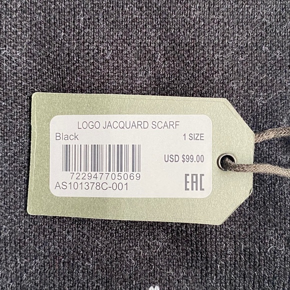 NWT ALLSAINTS Logo Jacquard Scarf - Picture 10 of 10